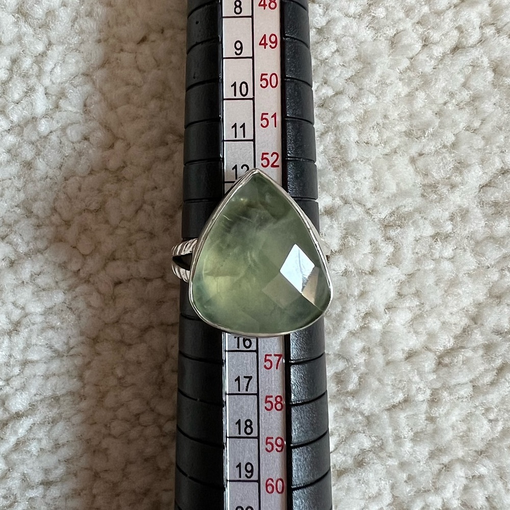925 Sterling Silver Prehnite ring